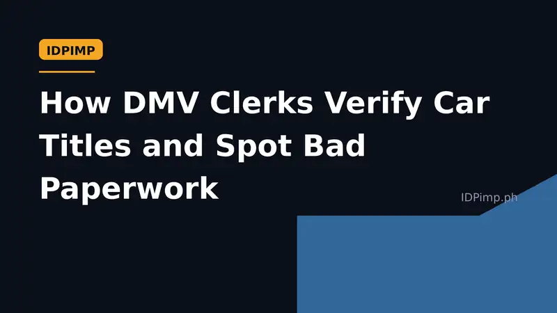 How DMV Clerks Verify Car Titles and Spot Bad Paperwork