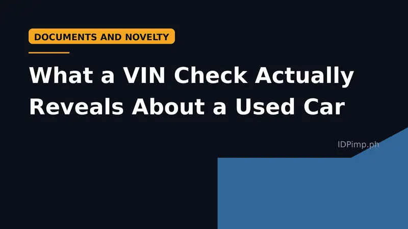 What a VIN Check Actually Reveals About a Used Car