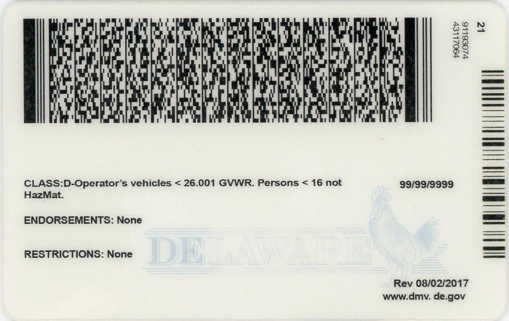 fake id for Delaware back