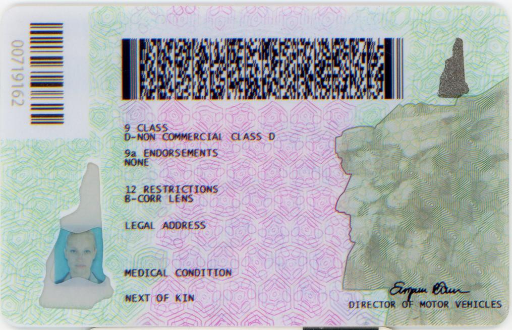 fake id for New Hampshire back
